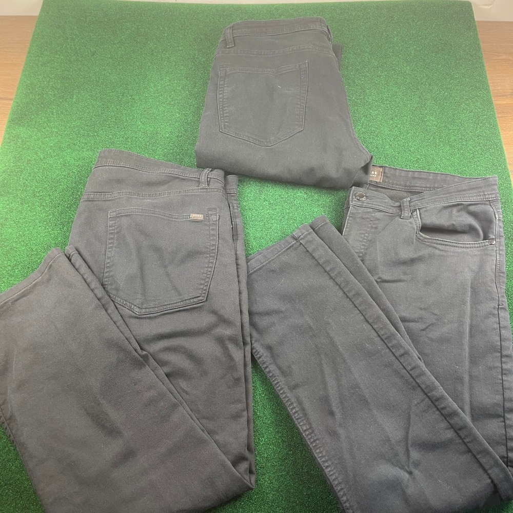 Jachs New York Mens Black Jeans Size‎ 36x30 Straight Fit Casual - 3 Pairs